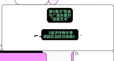 第4节：【替代方案】矿物油与广谱杀菌剂的&ldquo;混搭艺术&rdquo;，课程：《经济作物冬季清园&middot;实战防坑指南》#识农AI